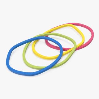 Multi Color Rubber Elastic Bands 3D