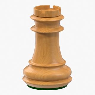 Wooden Chess Rook 3D