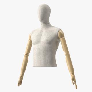 Male Flexible Half Body Mannequin Torso 3D model