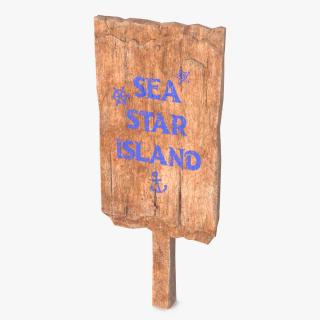 Aged Wooden Rustic Sign Board 3D model