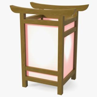 3D Wooden Shoji Lamp Small Glow model