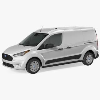 3D Ford Transit Connect Barn Doors Silver model