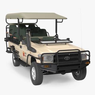 Toyota Land Cruiser Safari Open Sided Beige Clean 3D model