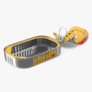 3D model Open Pull Ring Sardine Tin Can