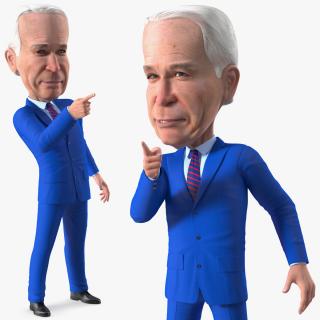 3D Cartoon Joe Biden Pointing Finger Pose model