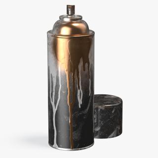 3D model Used Cans of Spray Paint Black