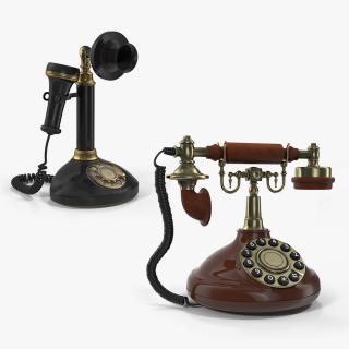 Rotary Phones 3D Models Collection 3D model