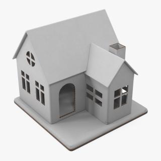 3D Cardboard House White