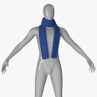 Once Around Tied Blue Scarf 2 3D model