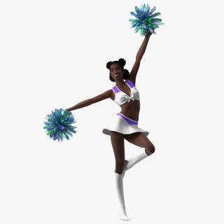 Young Black Woman Cheerleader 3D model