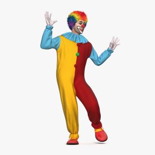 Circus Clown Costume Dancing Pose Fur 3D