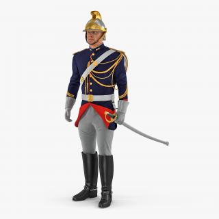 3D 1872 French Cuirassier Standing Pose