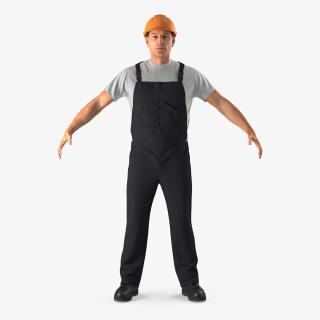 3D model Worker Black Uniform