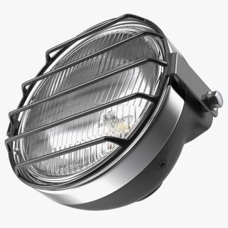 Motorcycle Headlight White with Cover Protector 3D