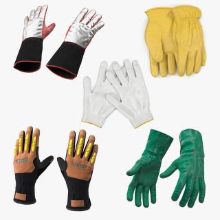 Work Gloves Collection 4 3D model