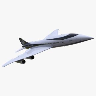 3D Overture Supersonic Jet Aircraft Rigged for Cinema 4D model