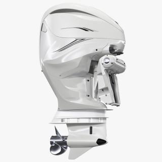 3D model V8 Outboard Boat Motor White Rigged