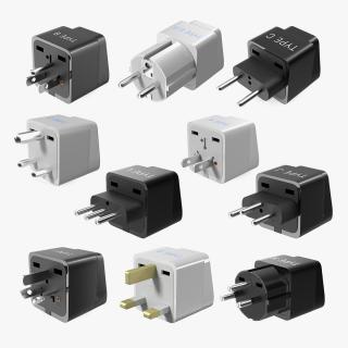 Electrical Plug Adapters Collection 7 3D