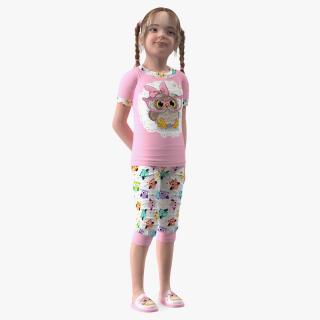 Young Girl Home Clothes Rigged for Cinema 4D 3D model