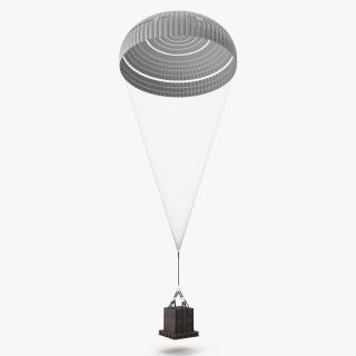 Single Subscale Parachute Cargo System White 3D model