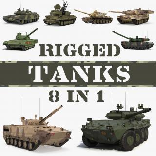 3D Rigged Tanks Collection model