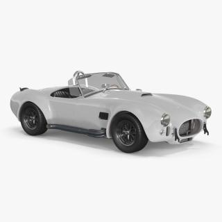 Retro Sports Car White 3D