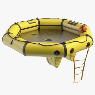 Advanced Life Raft with Extras Yellow 3D