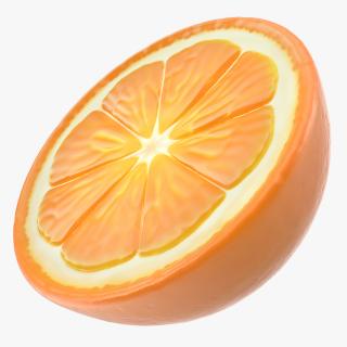 3D Half Fresh Orange Fruit Cartoon