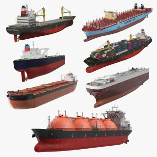 Cargo Ships Collection 5 3D model