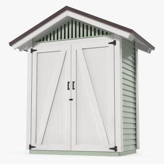 3D Wooden Vertical Storage Shed model