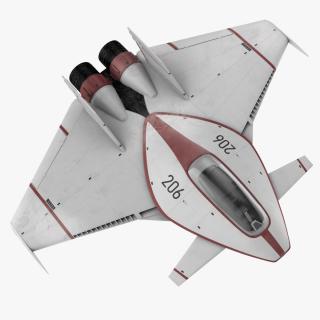 Futuristic Racer Spacecraft Rigged 3D model