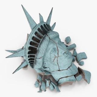 Broken head of Statue of Liberty 3D