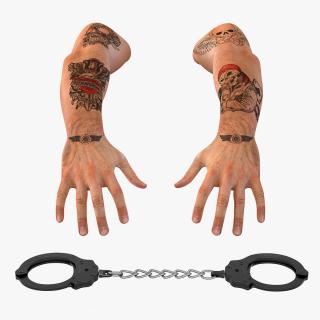 3D model Man Hands with Handcuffs Collection