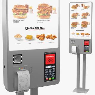 3D Restaurant Self Ordering Touch Kiosk