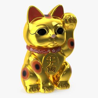 Traditional Japanese Maneki Neko Lucky Cat 3D