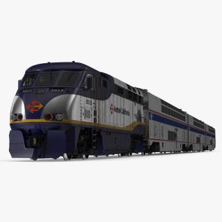 3D Amtrak California Passenger Train model