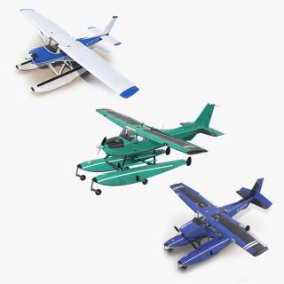 Rigged Seaplanes Collection 3 3D model