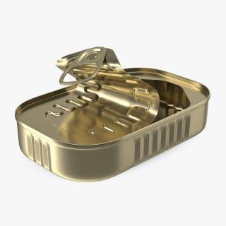 3D model Half Open Empty Rectangular Tin Can