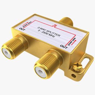 3D CATV Coaxial Cable 2 Way Splitter model