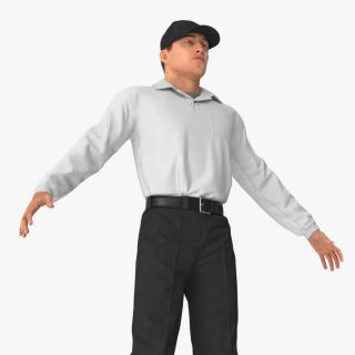 Man Wearing Casual Clothes A-pose Fur 3D