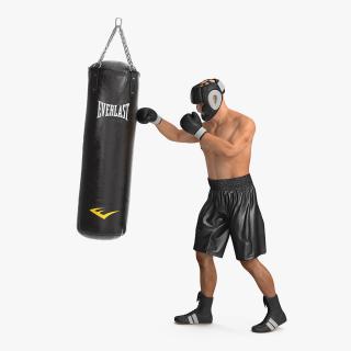 3D model Punching Bag with Boxer Rigged