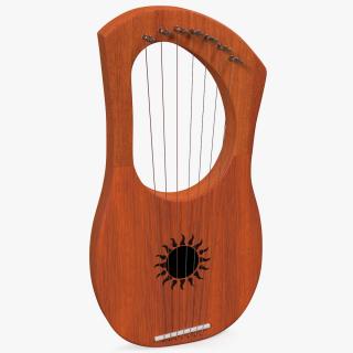 Ancient Greece Style Lyre Harp Mahogany 3D model