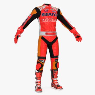 3D Honda Racing Suit Red 2 model