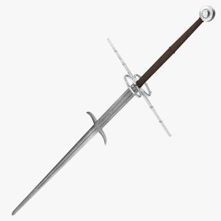 3D Medieval Zweihander Two-Handed Sword