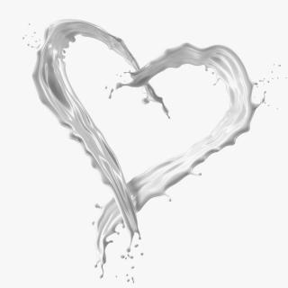 White Liquid Heart Shaped Splash 3D