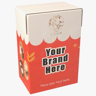 3D model Rectangular Aseptic Carton Package Mockup Red