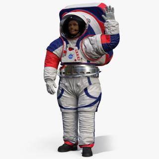 3D Female Astronaut Spacesuit NASA xEMU Greetings Pose