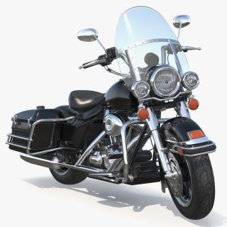 3D Classic Road King Motorcycle Black Rigged