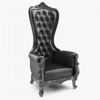 3D Tall Throne Chair Black model