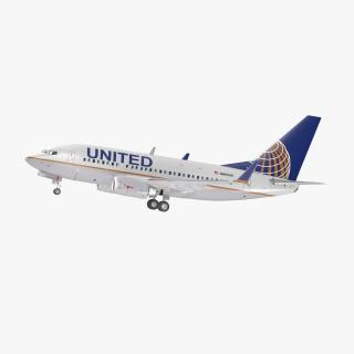 Boeing 737-600 with Interior United Airlines 3D model